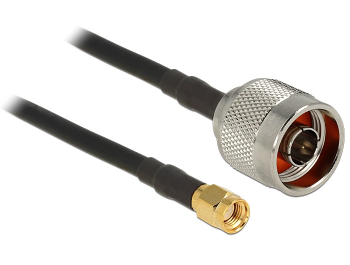 DeLOCK 88940 coaxial cable CFD200 2 m RP-SMA Black - DeLOCK 88940, 2