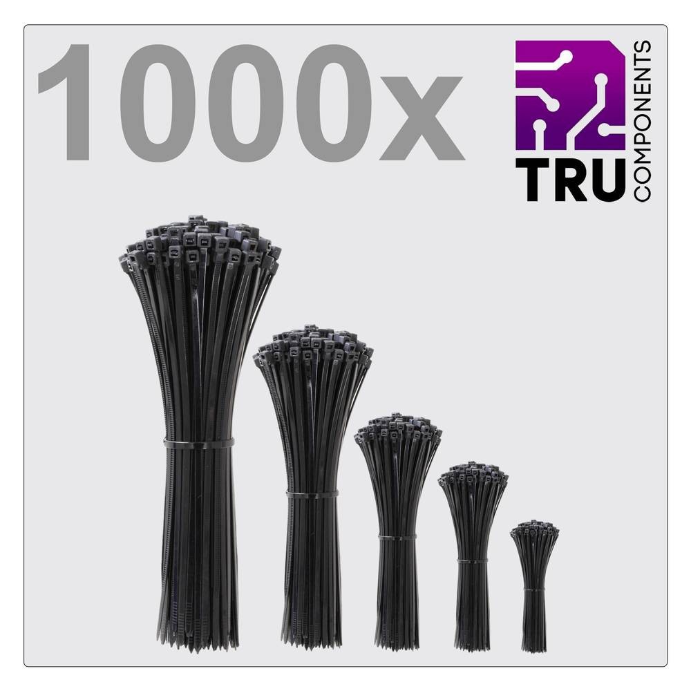 TRU COMPONENTS TC-12888560 T24CA072 Kabelbinder 3.6mm Schwarz UV-