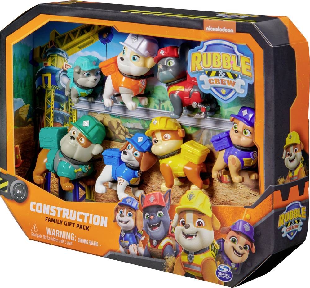 Rubble & Crew - Pack 7 Figuras Cachorros - Patrulla Canina Juguetes -