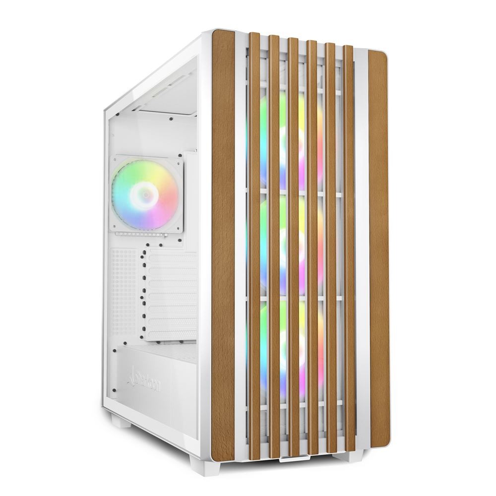 Sharkoon REBEL C70G RGB Full Tower Blanc, Bois - Sharkoon REBEL C70G