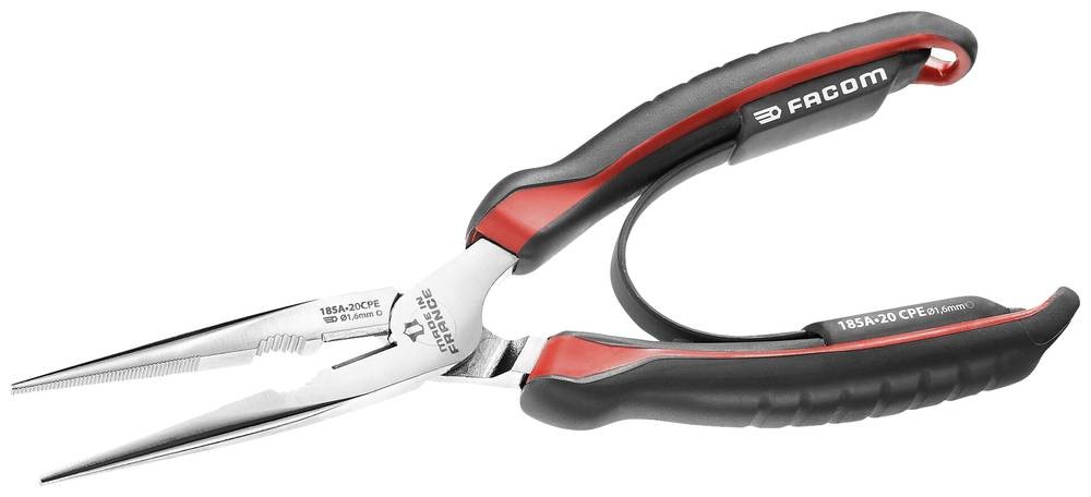 Facom Round Nose Pliers, 200 mm Overall, 20mm Jaw - Facom Round Nose