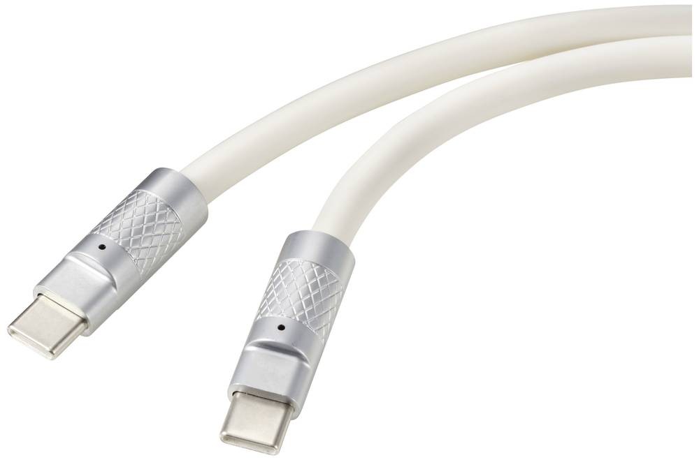 Renkforce RF-6056876 câble USB USB 2.0 1 m USB C Argent, Blanc -