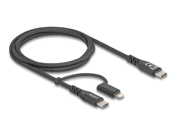 DeLOCK 81170 USB cable USB 2.0 1 m USB C USB C/Lightning Black -