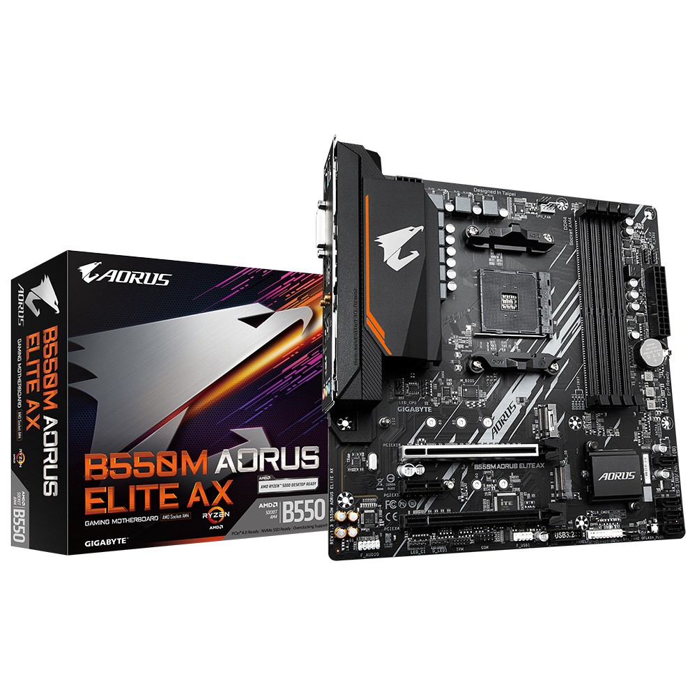 GIGABYTE B550M AORUS ELITE AX Motherboard - GIGABYTE B550M AORUS