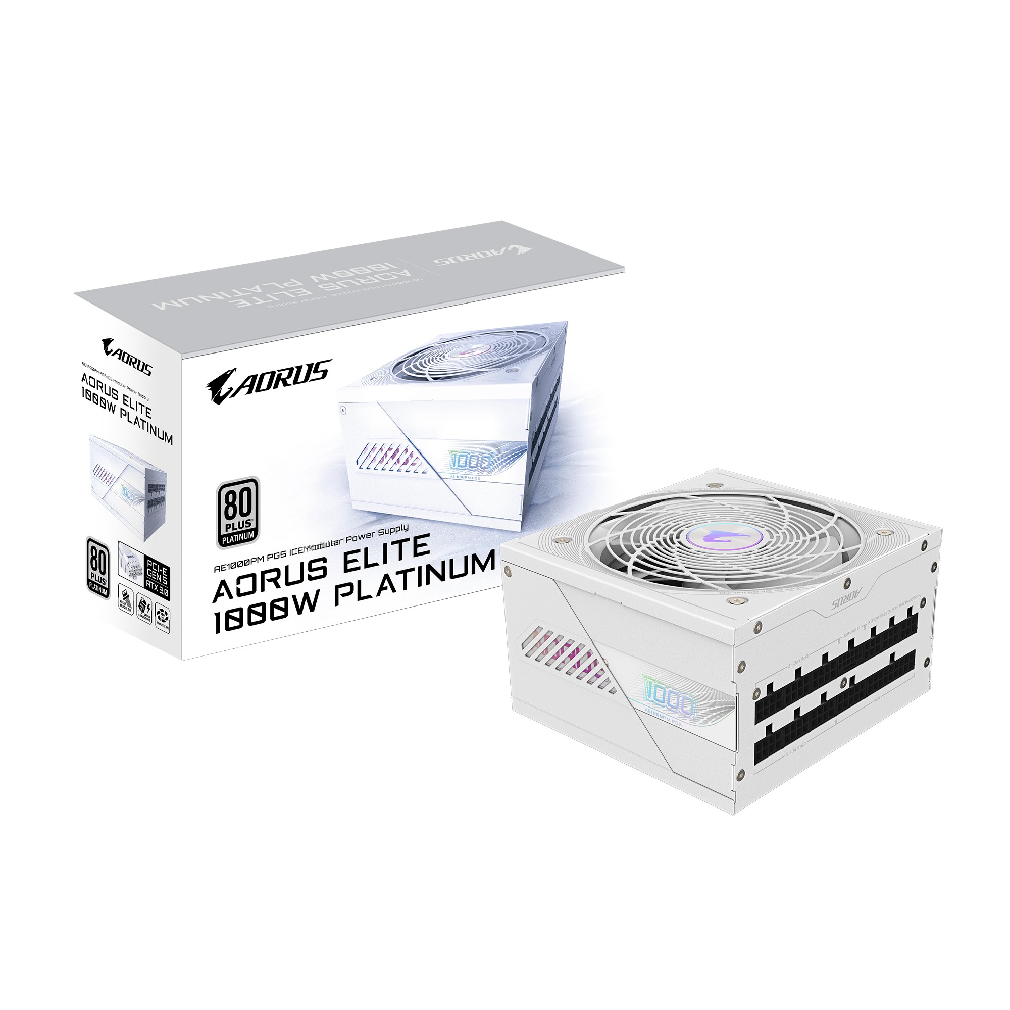 GIGABYTE AORUS ELITE P1000W ICE Alimentation - PCIe 5.0, 80 PLUS