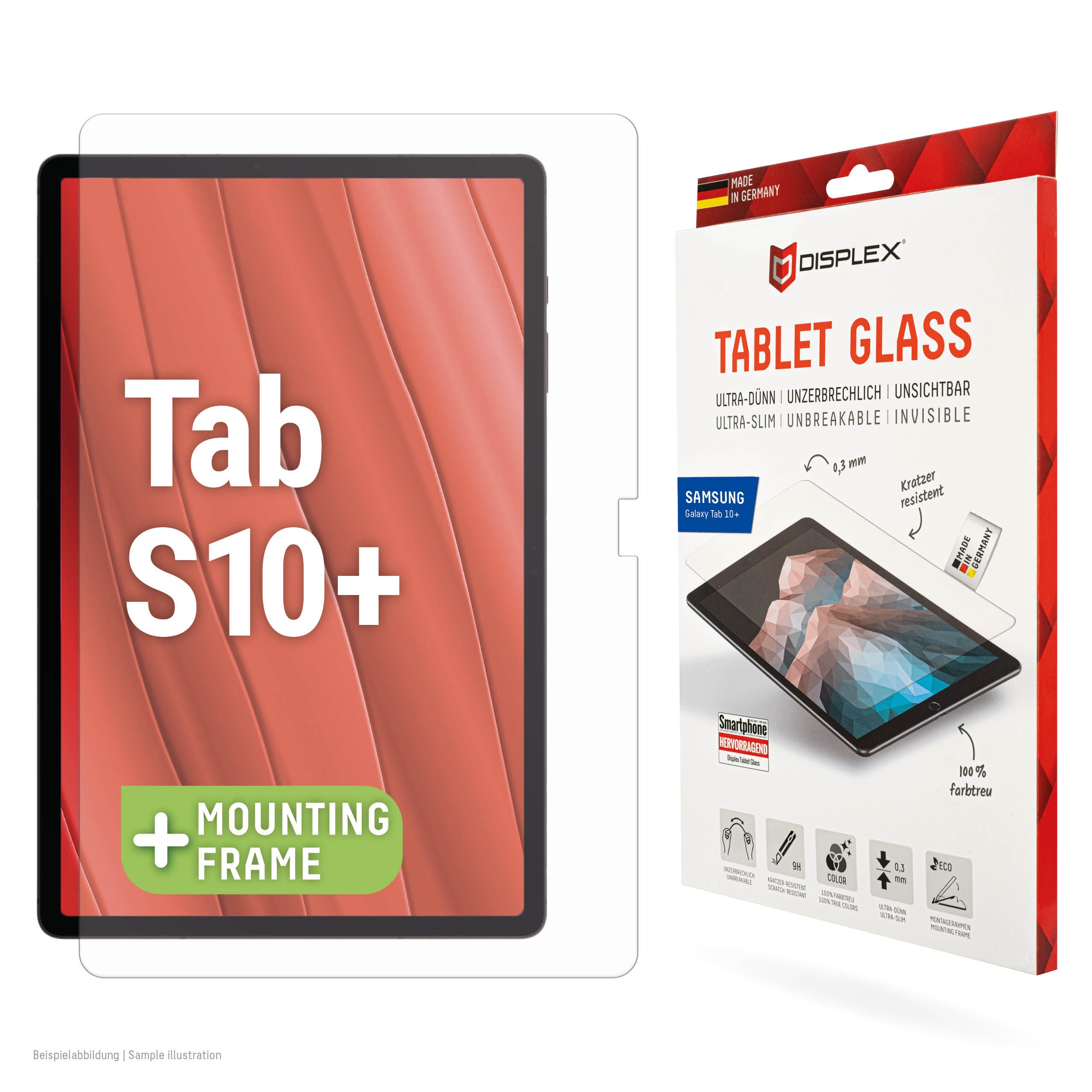 Displex Tablet Glass (9H) for Samsung Galaxy Tab S10+, Eco Mounting