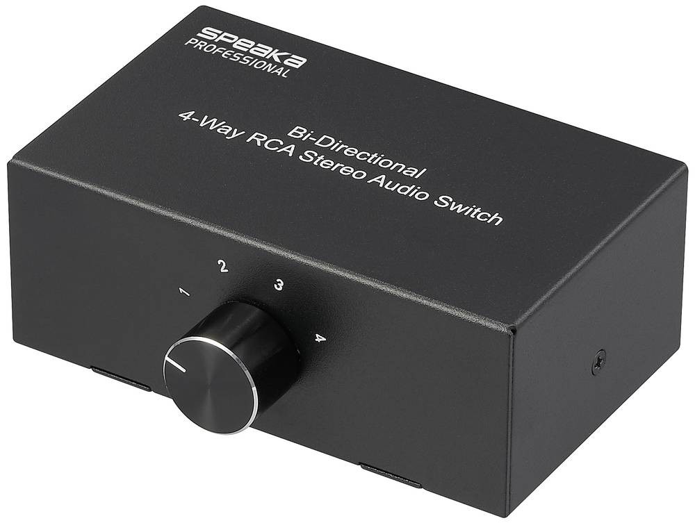 SpeaKa Professional SP-AS-500 4 Port Cinch-Audio-Switch Metallbox