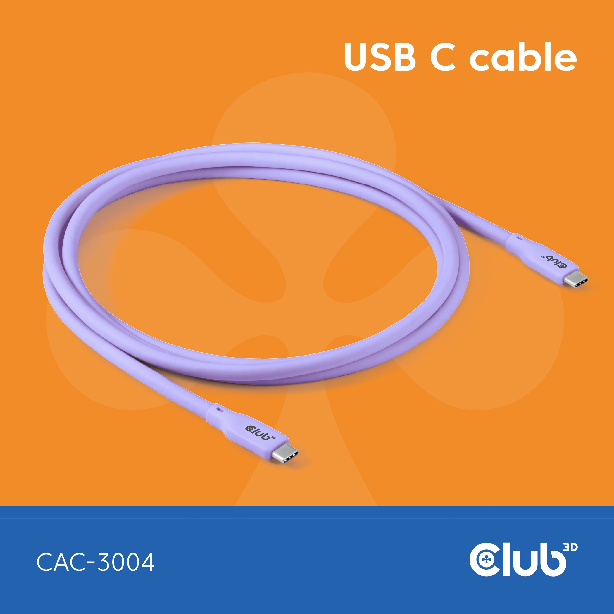 CLUB3D CAC-3004 câble USB USB4 Gen 2x2 2 m USB C 20 Gbit/s 240 W