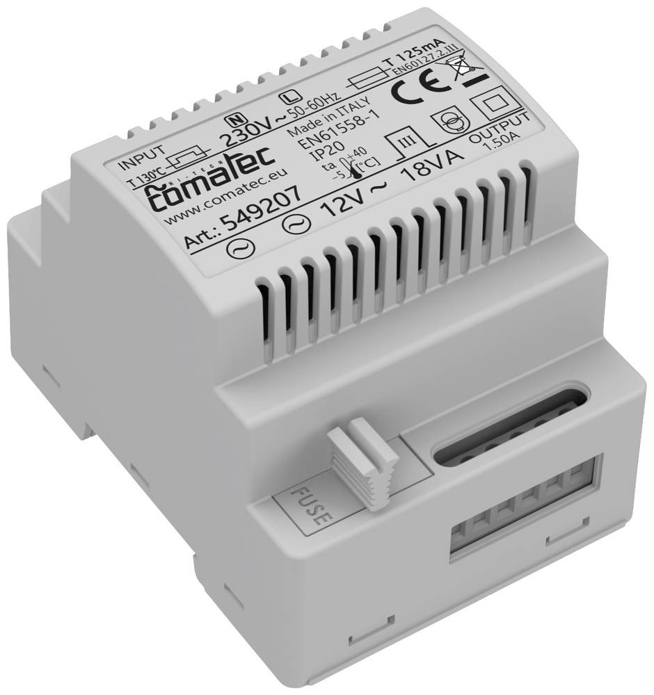 Comatec TBD201812F4 Hutschienen-Chargeur (DIN-Rail) 12 V/AC 1.5A 18