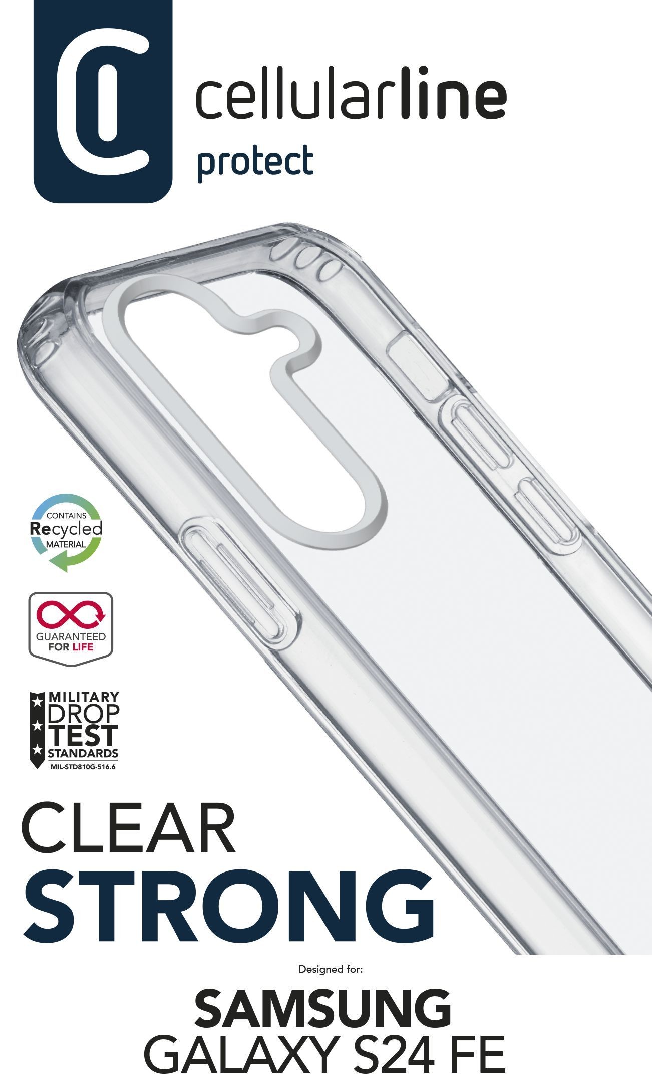 Cellularline Clear Strong Case für Samsung S24 FE - Passend für