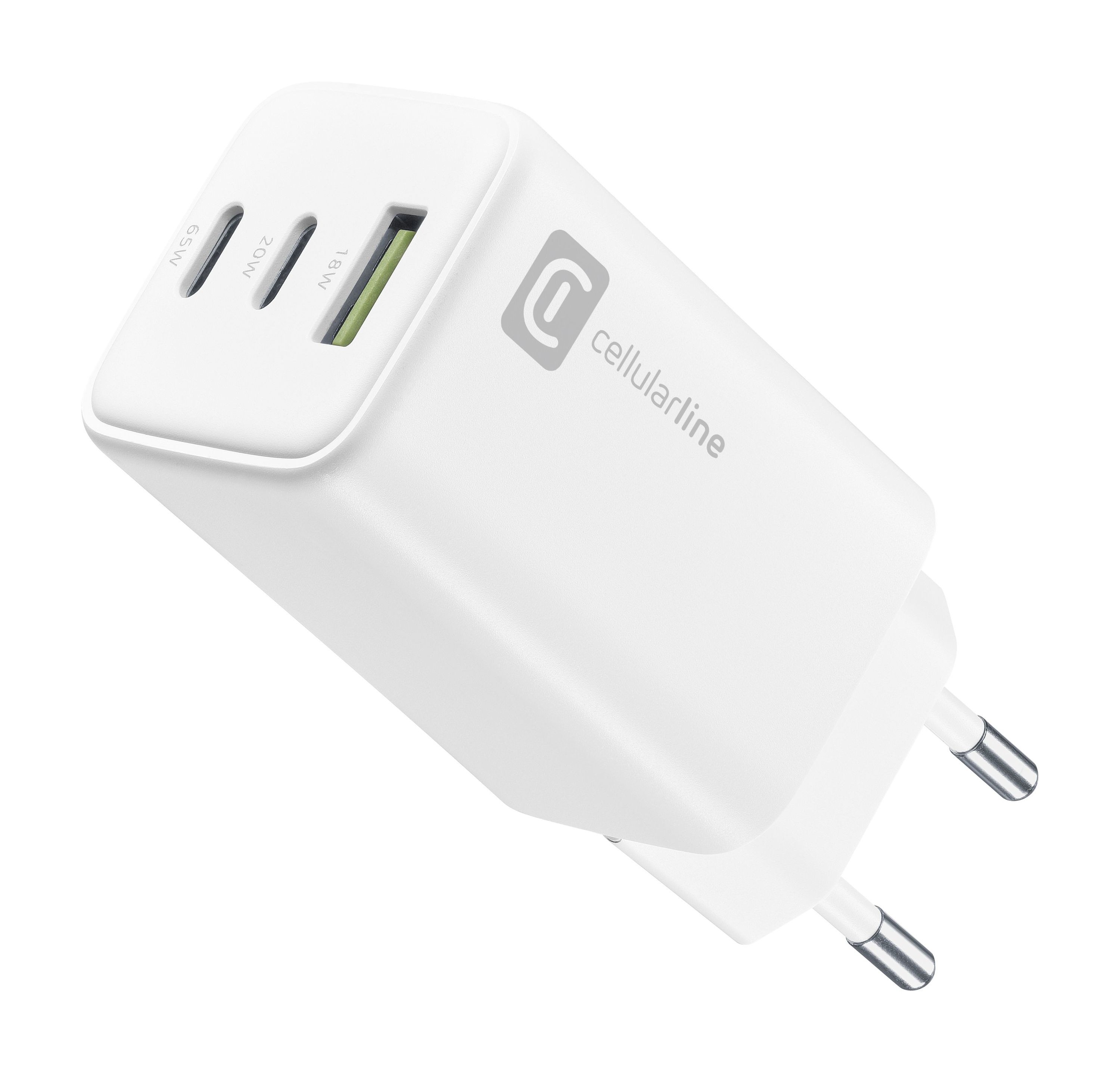 Cellularline Multipower Trio Port 65W - Smartphone, tablet e laptop -