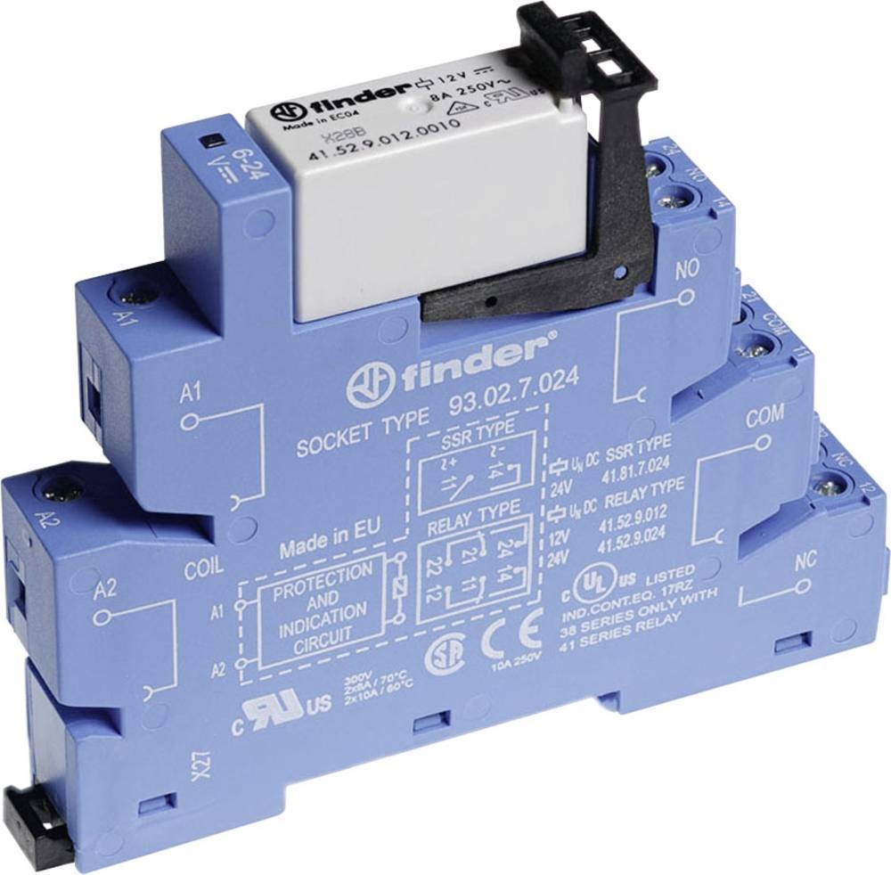 Finder 38.52.7.012.0050 Koppelrelais 12 V/DC 8A 2 Wechsler 1St.