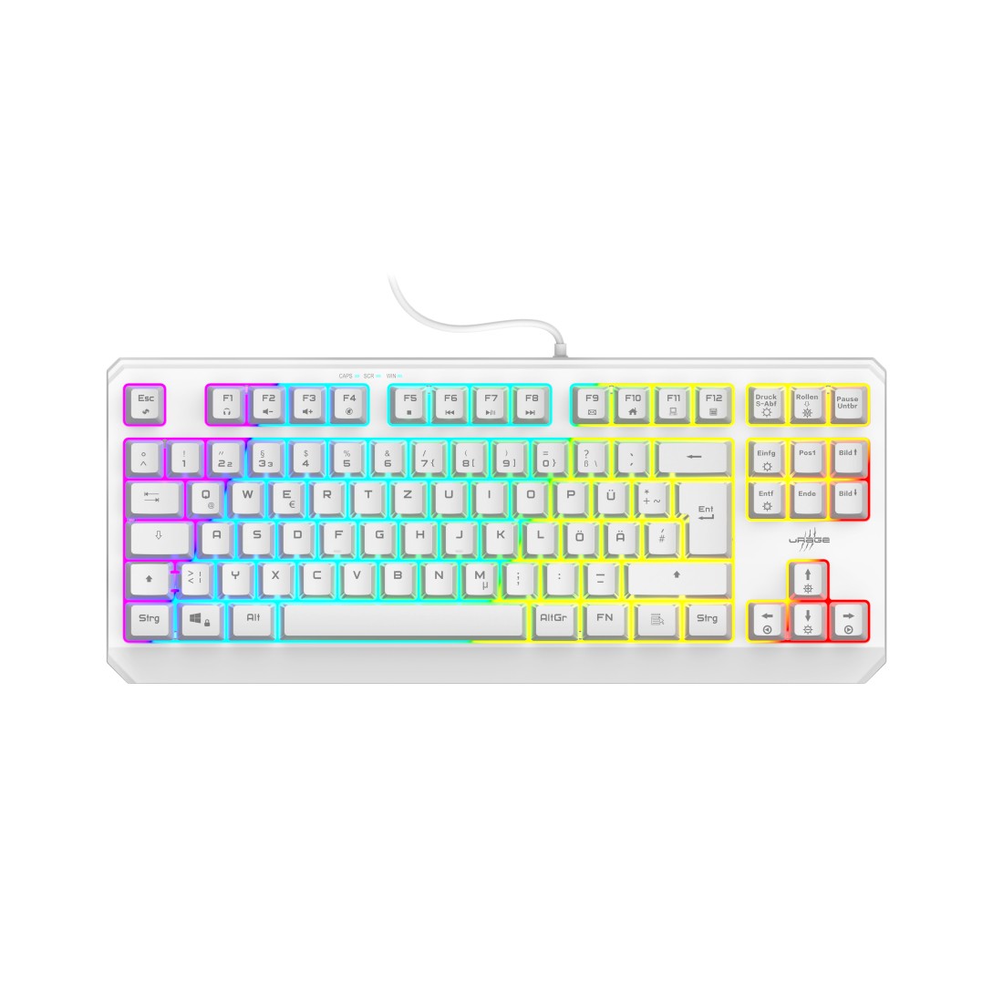 uRage 00217819 Gaming-Keyboard Exodus 220 TKL, Weiß, QWERTZ DE
