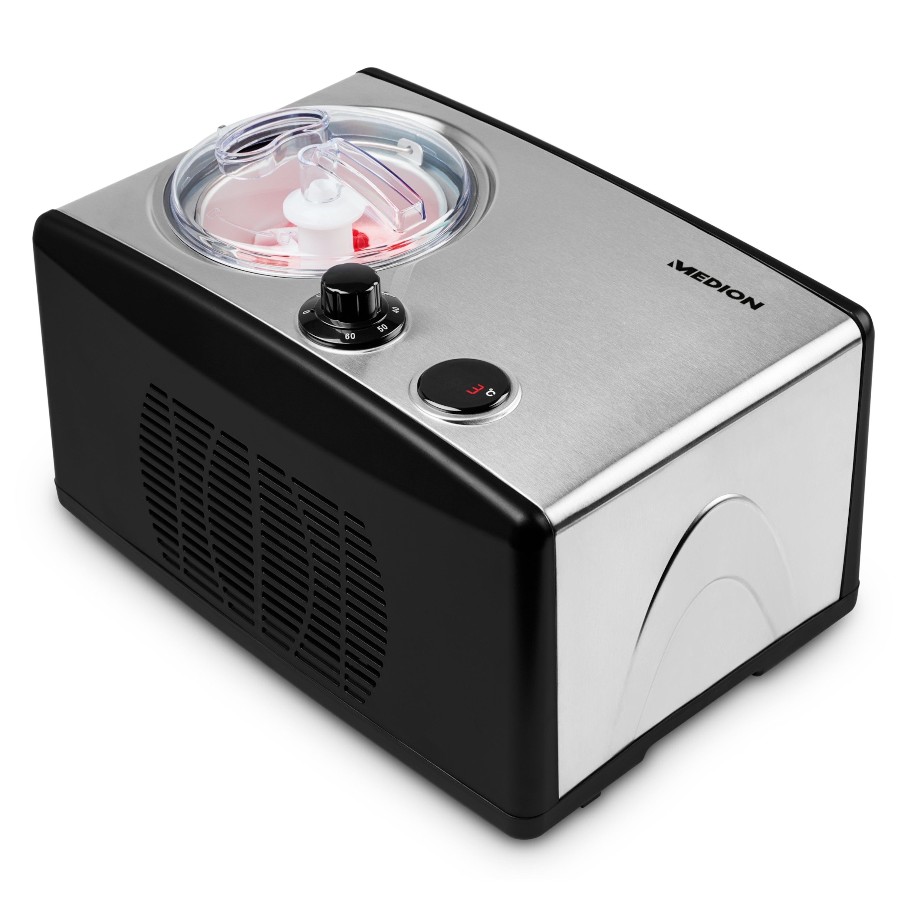 MEDION MD 18387 Compressor ice cream maker 1.5 L 150 W Black, Silver -