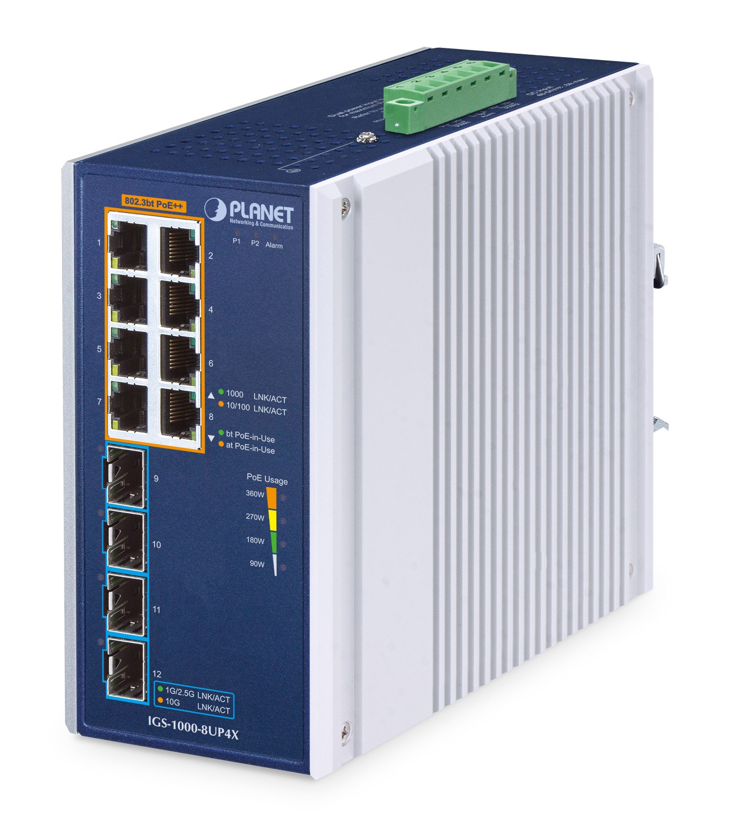 PLANET IP30 Industrial 8-Port Non gestito Gigabit Ethernet (10/100/