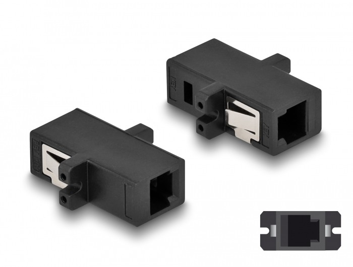 DeLOCK Optical Fiber Coupler MTRJ female to MTRJ female black -
