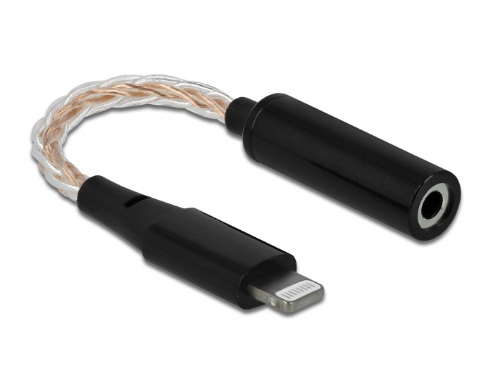 DeLOCK 66317 mobile phone cable Black 0.105 m 3.5mm Lightning -