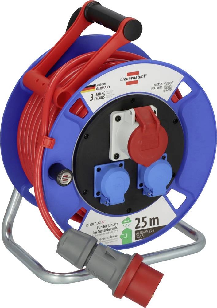 Brennenstuhl 1182770010 Kabeltrommel 25 m Rot CEE-plug 16 A 5polig