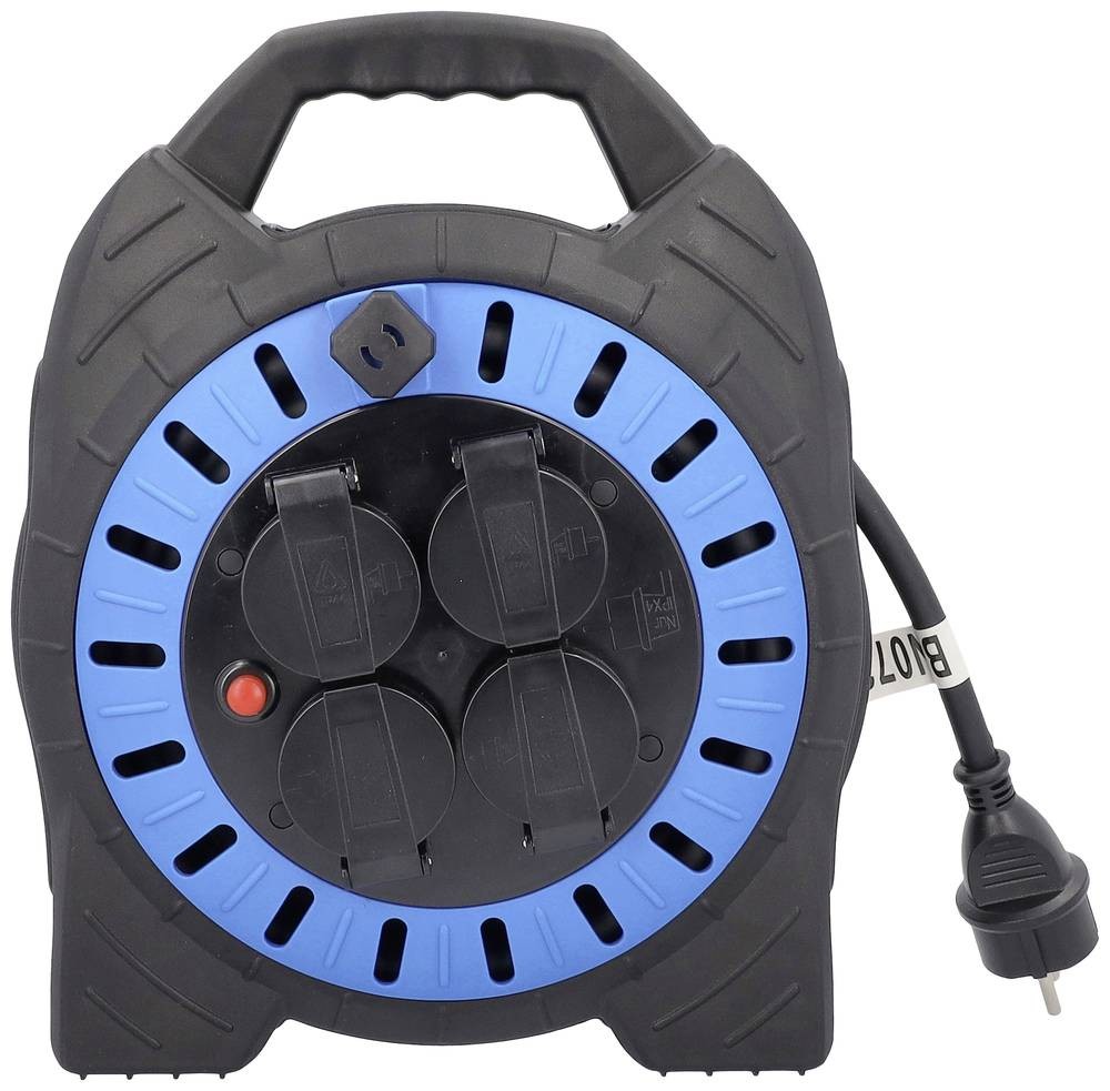 AS Schwabe 16151 Kabelabroller 15m black Schutzkontakt-plug