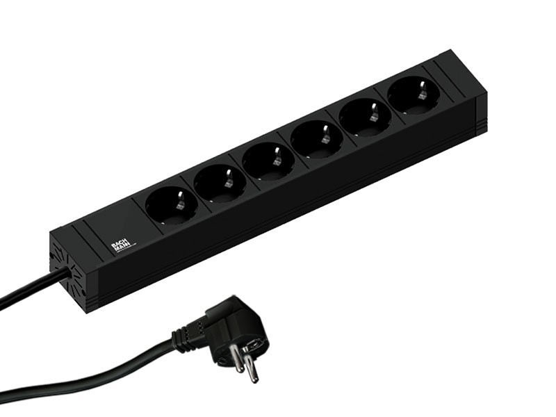 Bachmann 420.0018 Steckdosenleiste Schwarz Schutzkontakt 1 St.