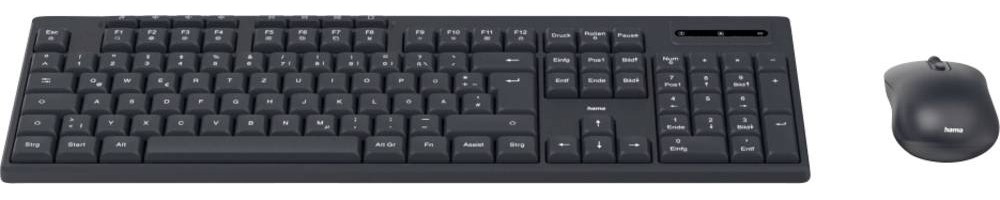 Hama WKM-200 Funk Tastatur, Maus-Set Deutsch, QWERTZ Schwarz