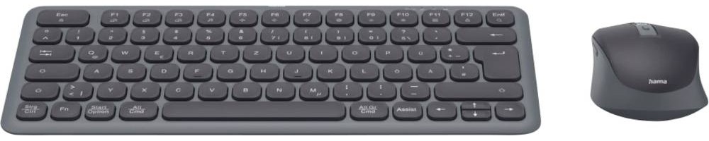 Hama WKM-500 Bluetooth Tastatur, Maus-Set Deutsch, QWERTZ Schwarz