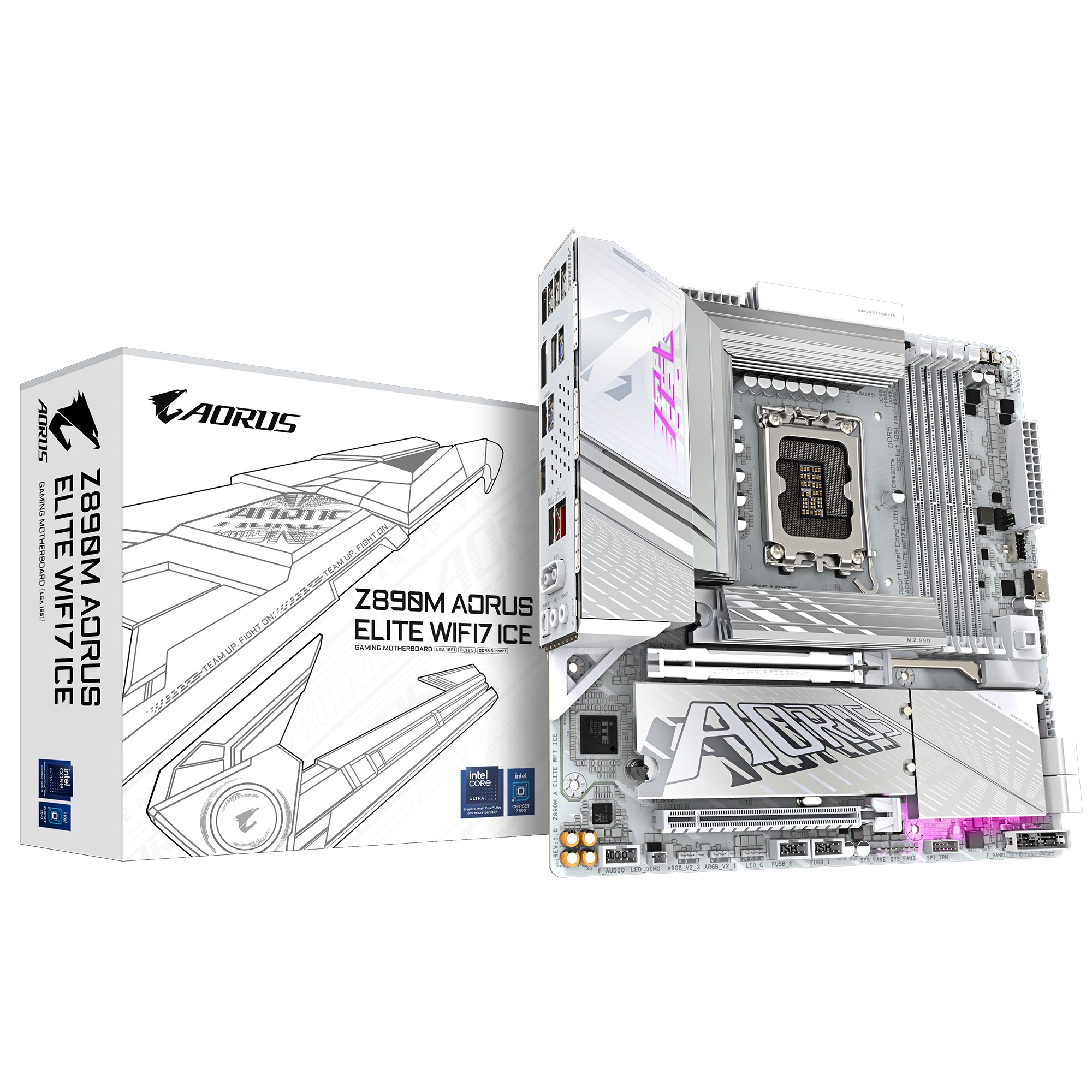 GIGABYTE Carte mère Z890M AORUS ELITE WIFI7 ICE - Prend en charge