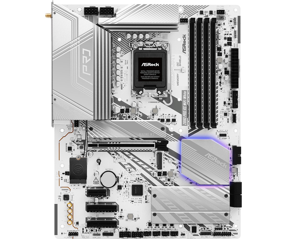 Asrock Z890 Pro RS WiFi White Intel Z890 LGA 1851 (Socket V1) ATX -