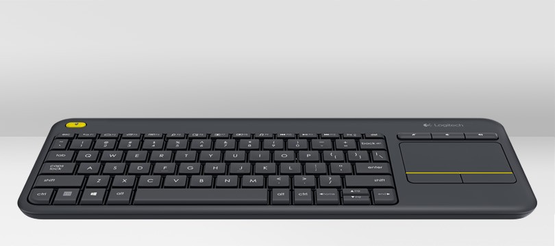 Logitech K400+ Funk Tastatur Tschechisch Schwarz Integriertes
