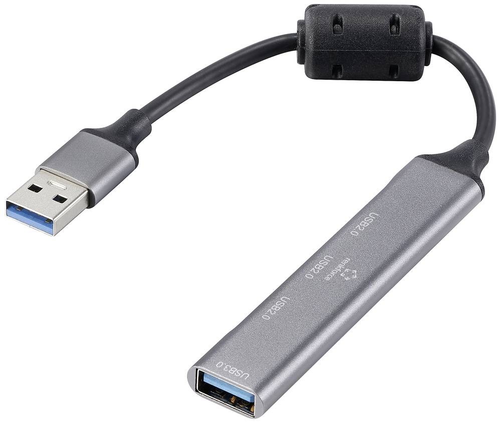 Renkforce RF-6250246 USB-Hub 3+1 Port USB-A USB 2.0 480MBit/s con