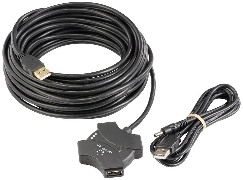 Renkforce RF-6270930 USB cable USB 2.0 10 m USB A 4 x USB A Black -