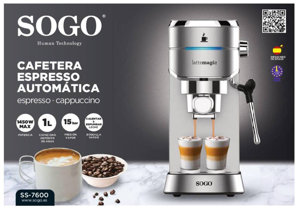 Sogo CAF-SS-7600 macchina per caffè Macchina per espresso 1 L - Sogo