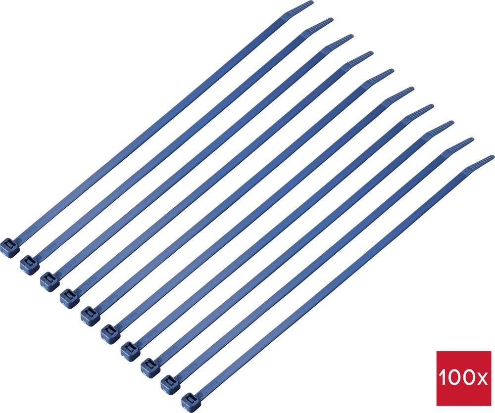 TRU COMPONENTS TC-12533352 Kabelbinder 250mm 4.8mm Blau Metall