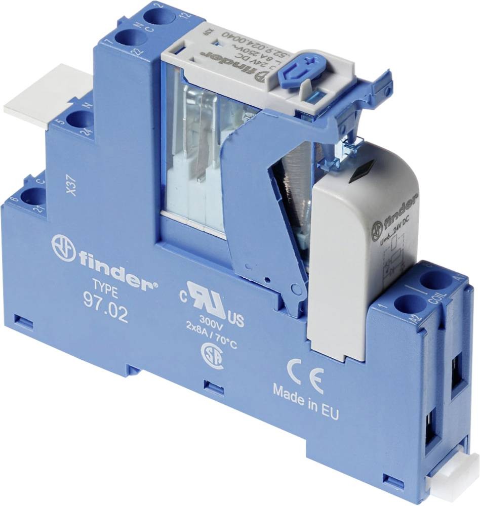 Finder 4C.02.9.024.5050 Koppelrelais 24 V/DC 8A 2 Wechsler 1 pc(s)