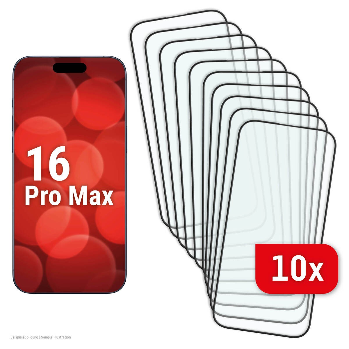 E.V.I. Displex Service-Kit 10x Real Glass FC iPhone 16 Pro Max - pour