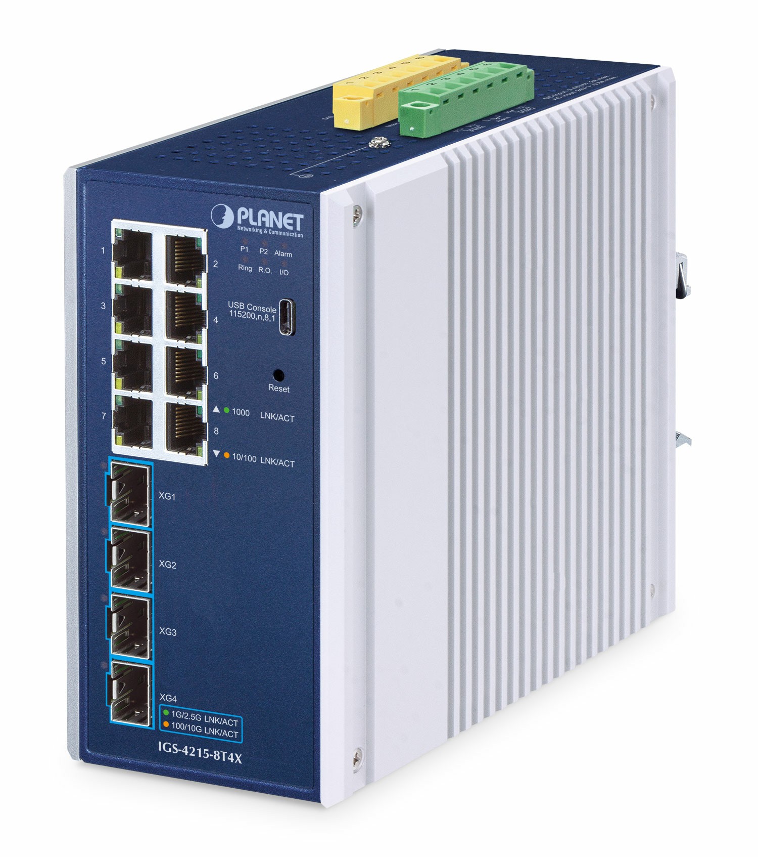 PLANET IP30 Industrial L2/L4 8-Port Managed L2/L4 Gigabit Ethernet (