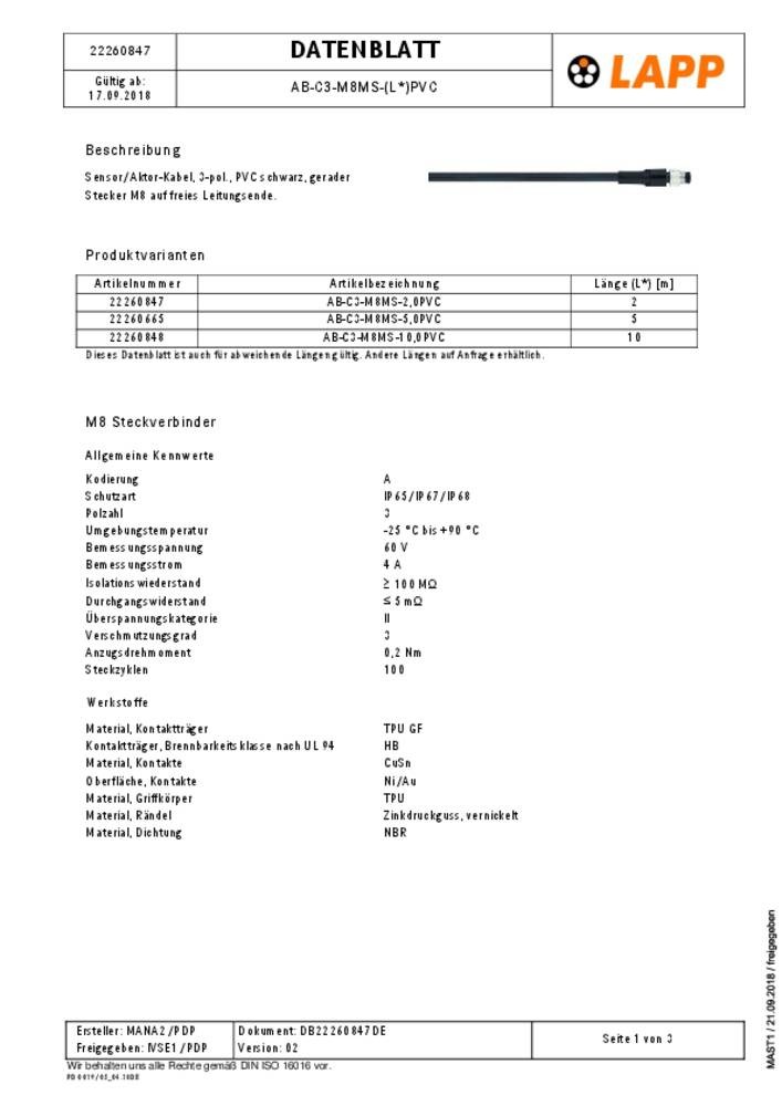 LAPP 22260847 Anschlussplug 1 St.