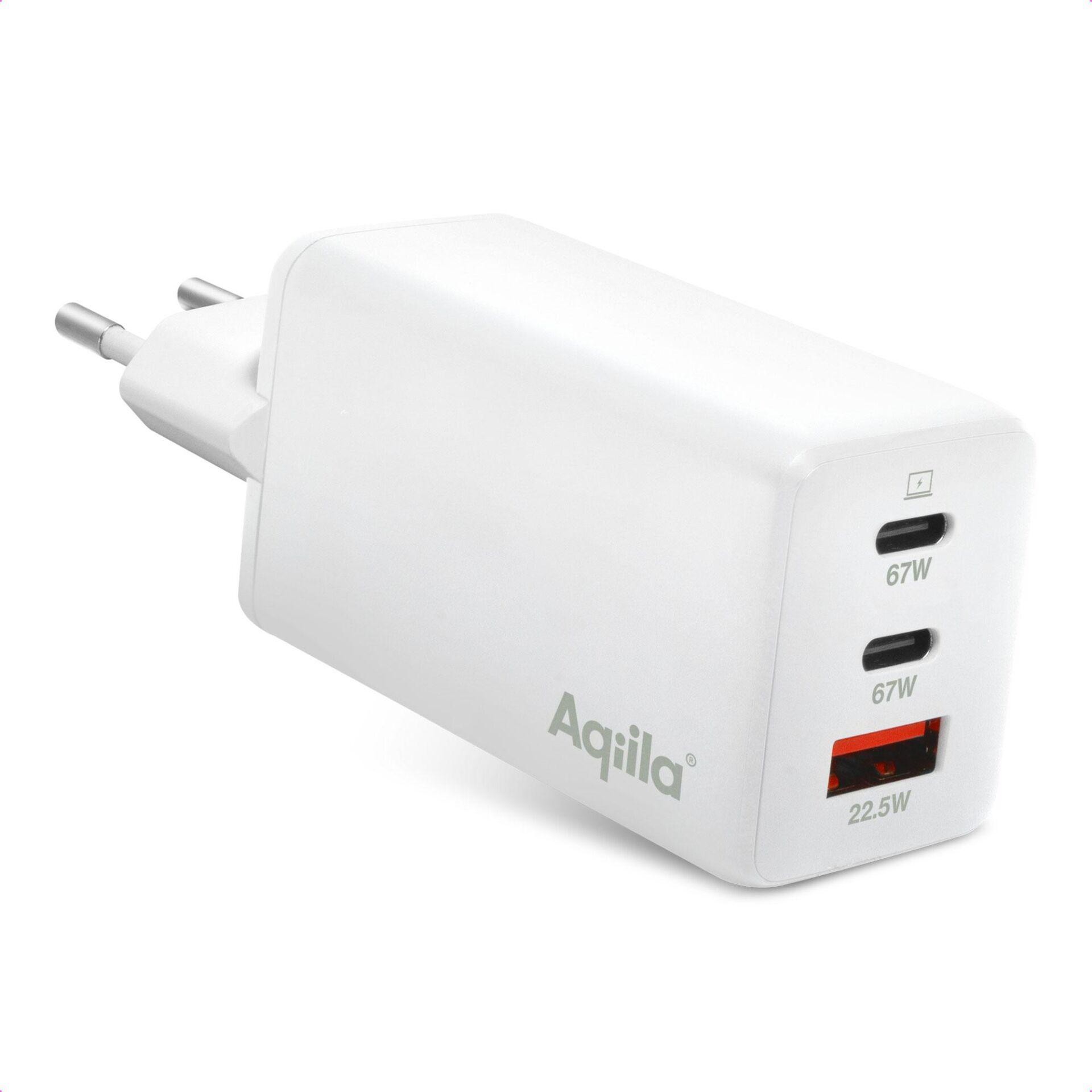 Aqiila Chargebird W3 65W 2xUSB-C/USB-A Wallcharger - Aqiila