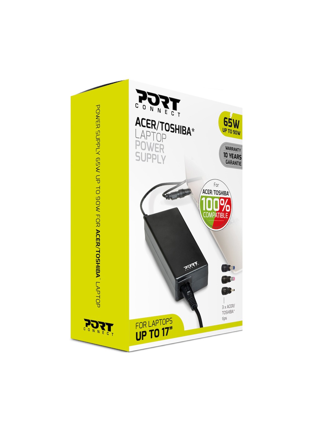 Port Designs 900093-ACTO power adapter/inverter Indoor 65 W Black -