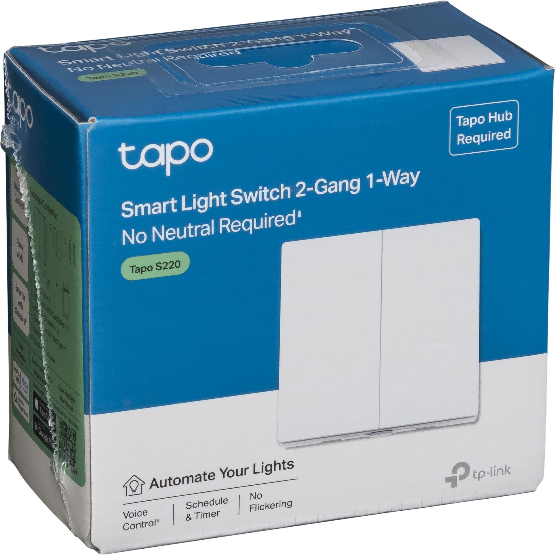 TP-Link Tapo Smart Light Switch 2-Gang 1-Way - TP-Link Tapo Smart
