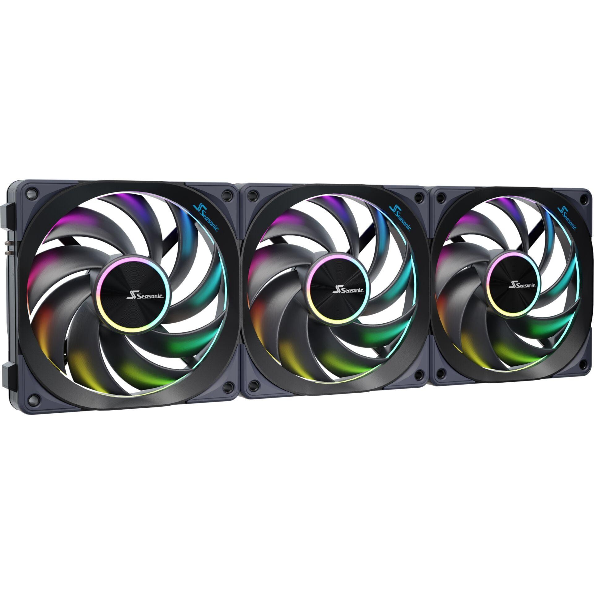 Seasonic MagFlow ARGB Computer case Fan 12 cm Black 3 pc(s) -