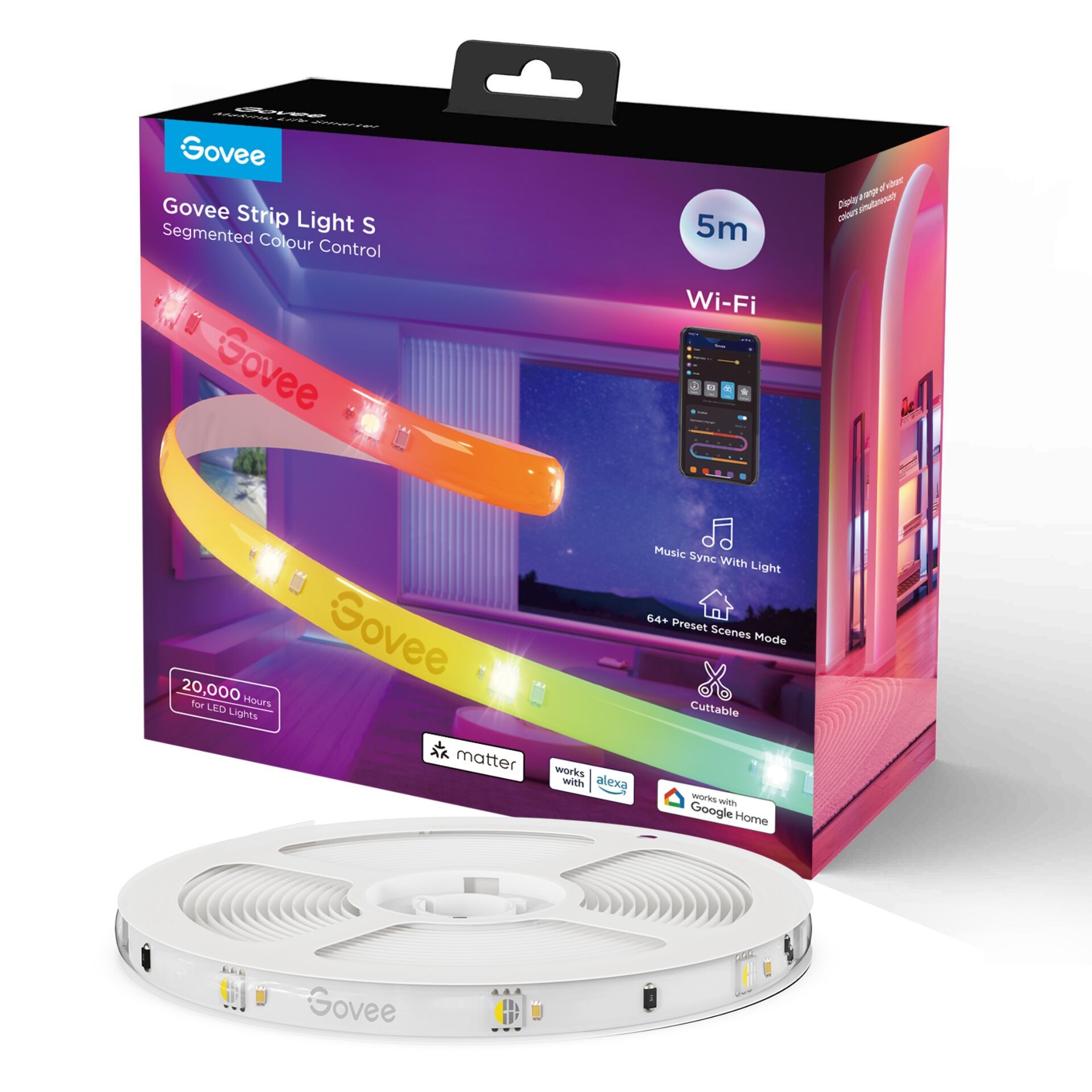 Govee H612A Tira de luz inteligente Wi-Fi/Bluetooth - Govee H612A,