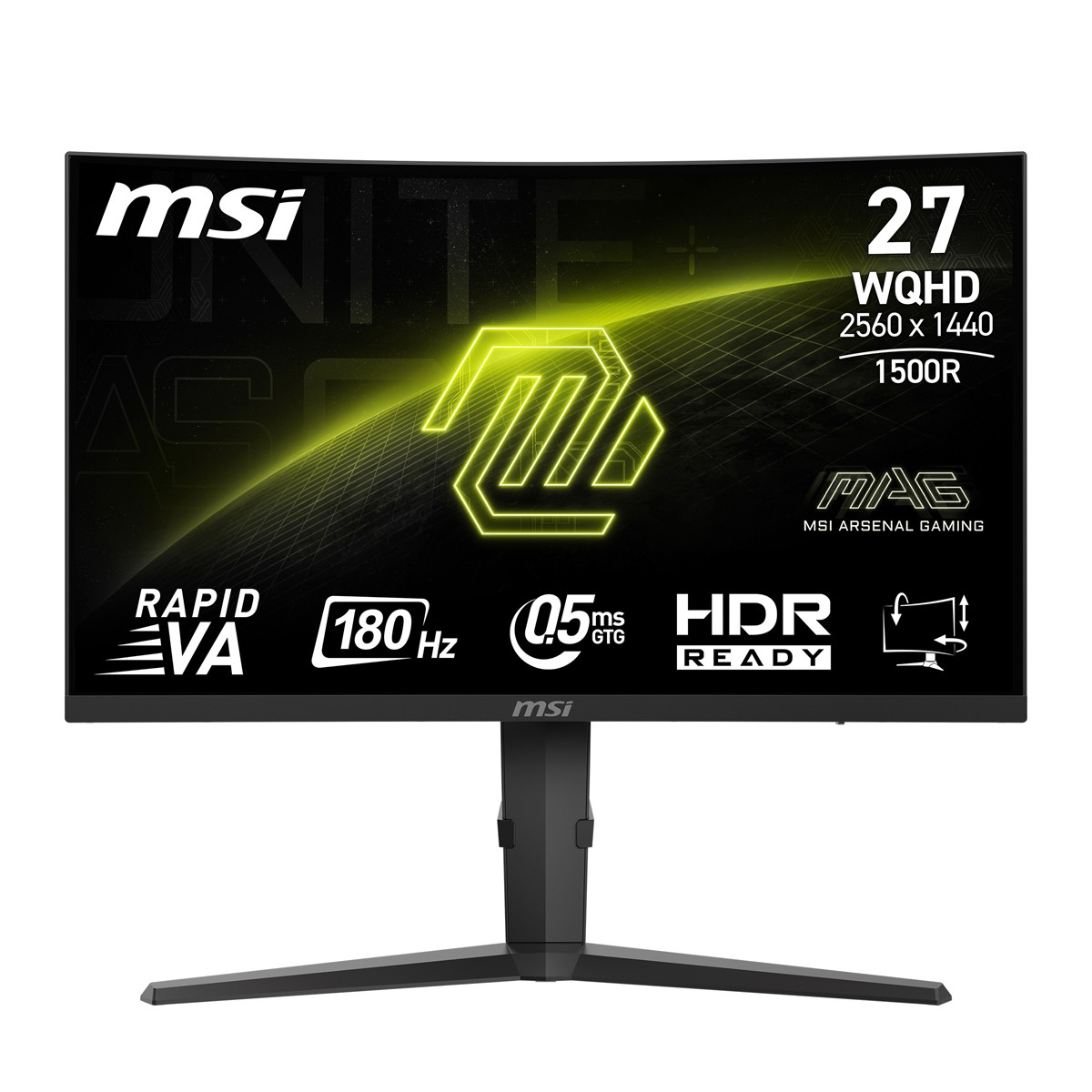 MSI MAG 275CQPFDE Gaming Monitor QHD Curved Panel, 180Hz, 0,5ms 9S6-
