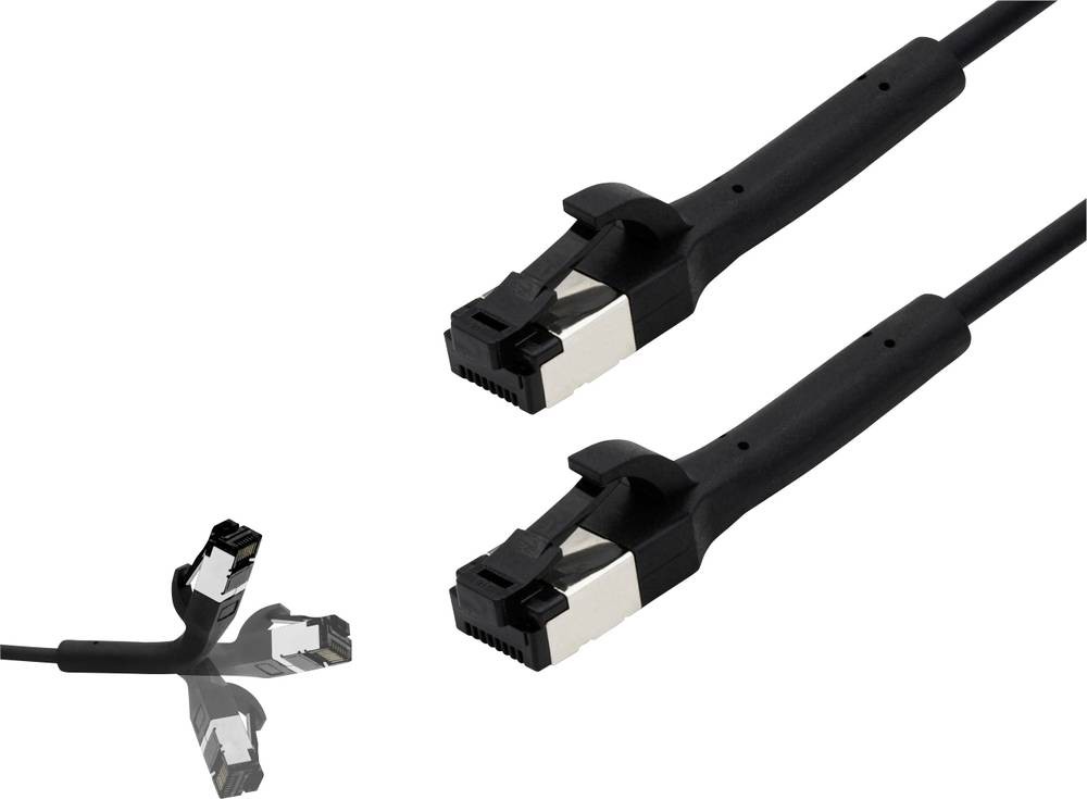 BKL Electronic 144014 RJ45 Patchkabel CAT 8.1 U/FTP 3m Schwarz 1St.