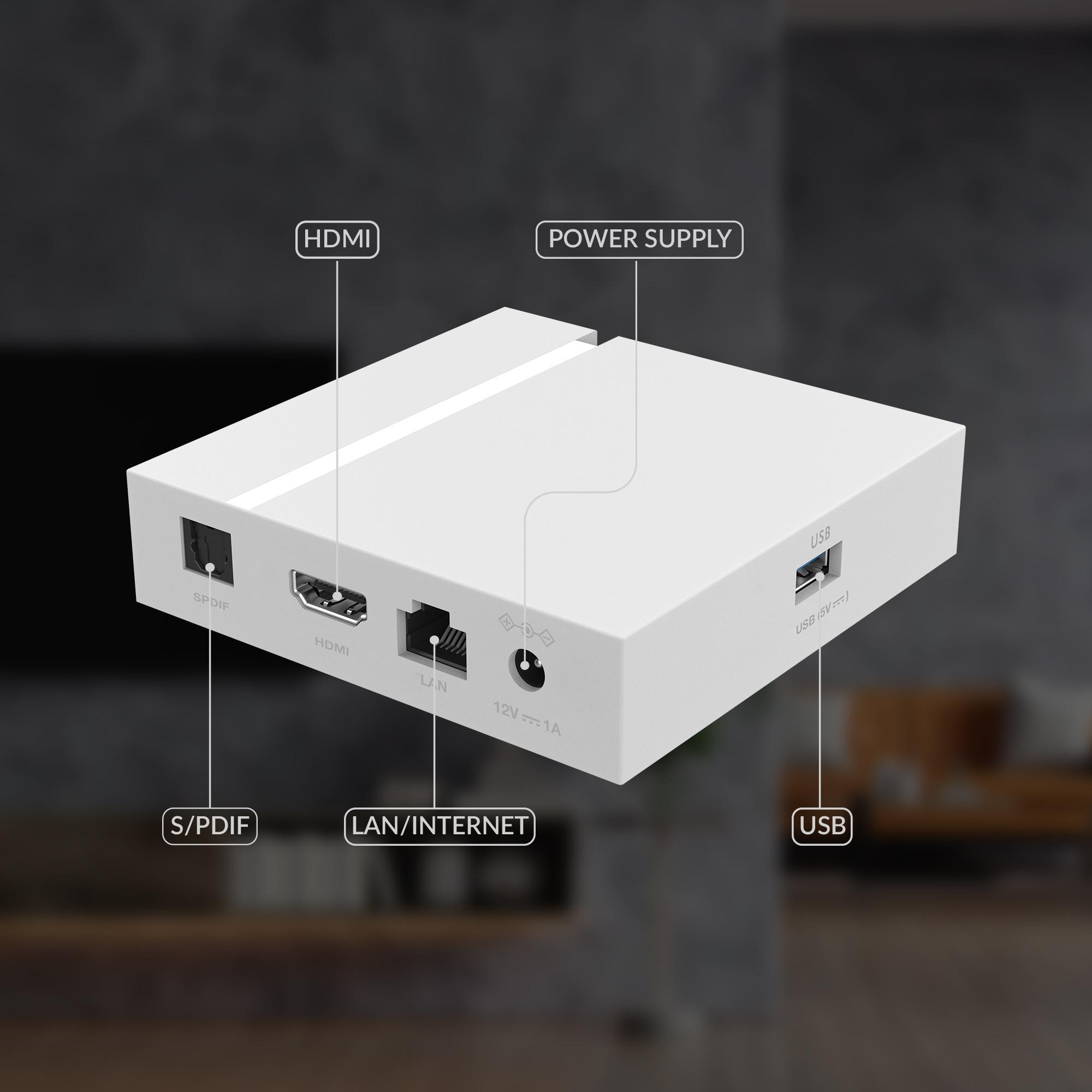 Passerelle multimédia Thomson THA100 Smart Box Android TV 4K UHD Blanc
