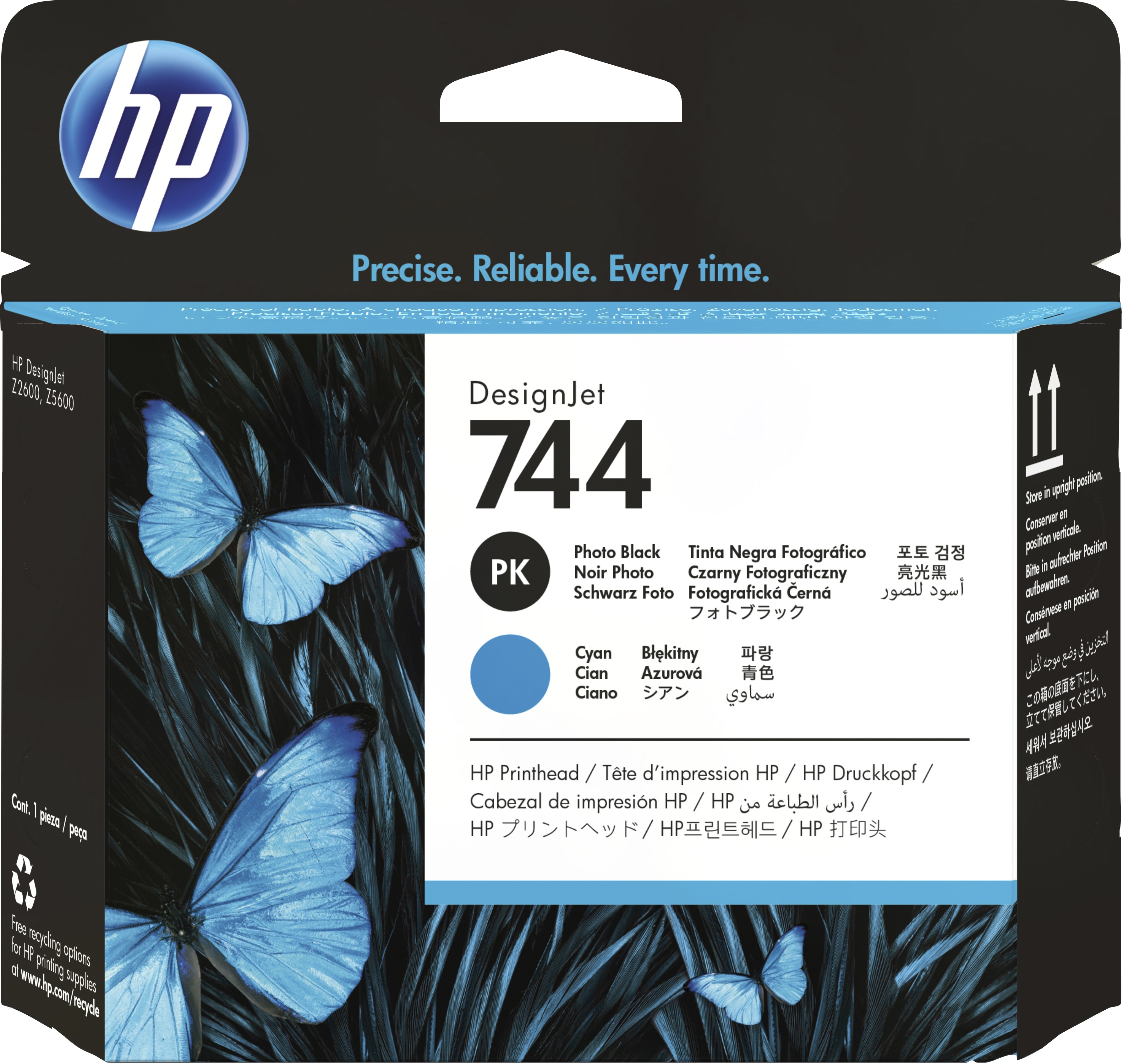 HP 744 Photo Black/Cyan DesignJet Printhead - HP 744 Photo Black/Cyan