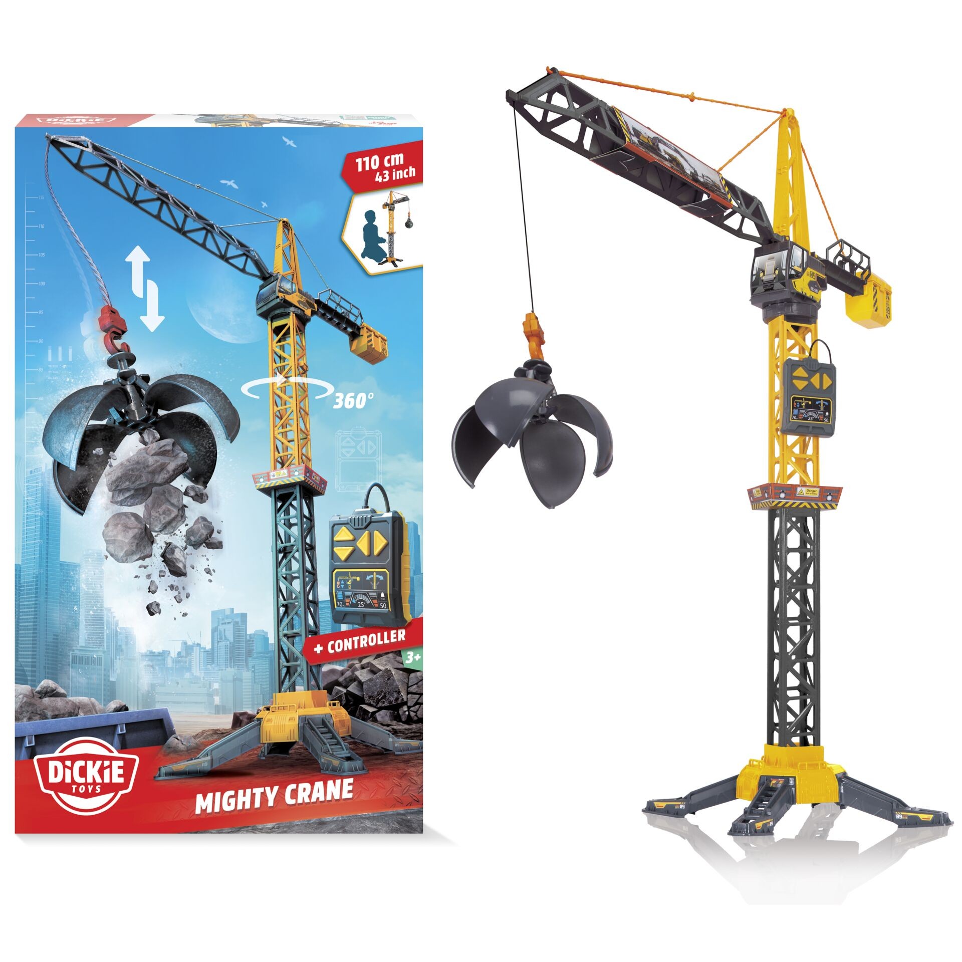 Dickie Toys Baufahrzeug Modell Mighty Crane Fertigmodell Baufahrzeug