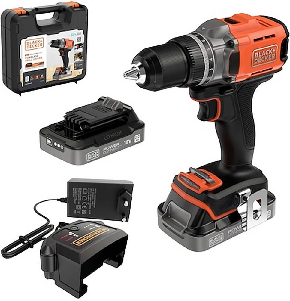 Black & Decker BCD382D2XK-QW Akku-Bohrschrauber 18V 2.0Ah Li-Ion inkl.