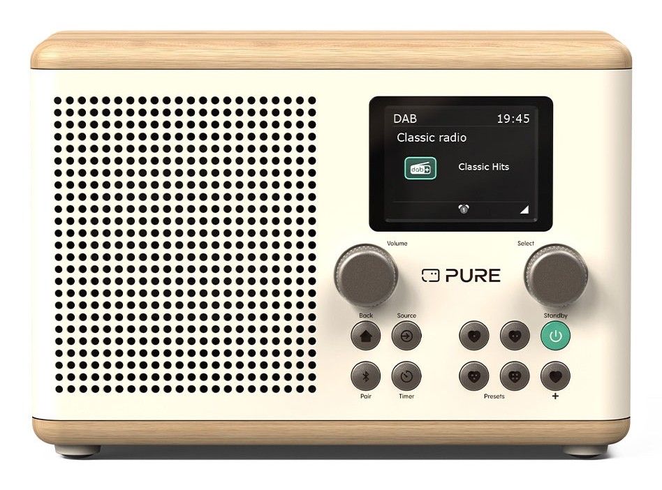 Pure Classic H4 Digitalradio Cotten White/Oak EU/UK