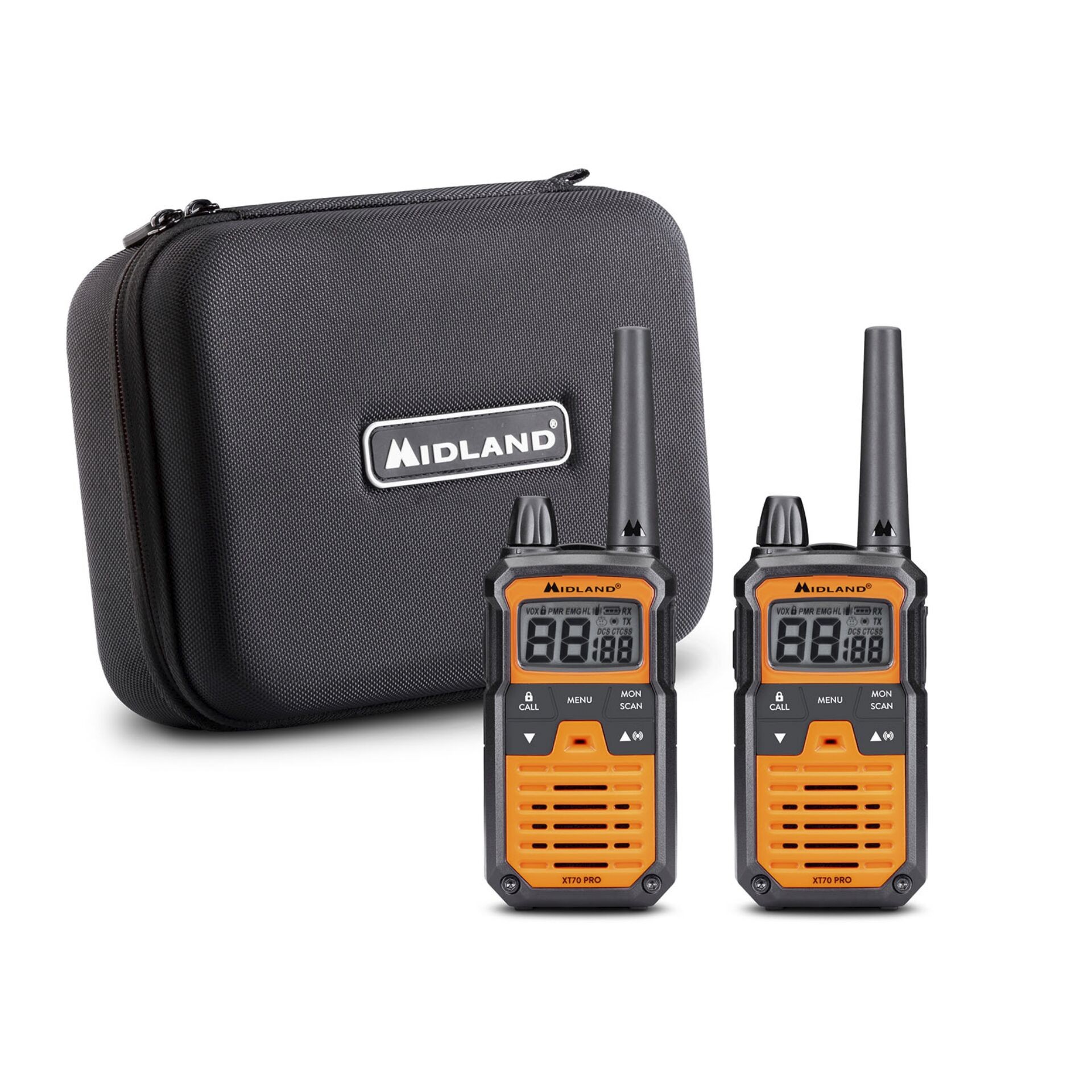 Midland XT70 Pro Kofferset, PMR+LPD, Orange C1465.01 PMR-Handfunkgerä
